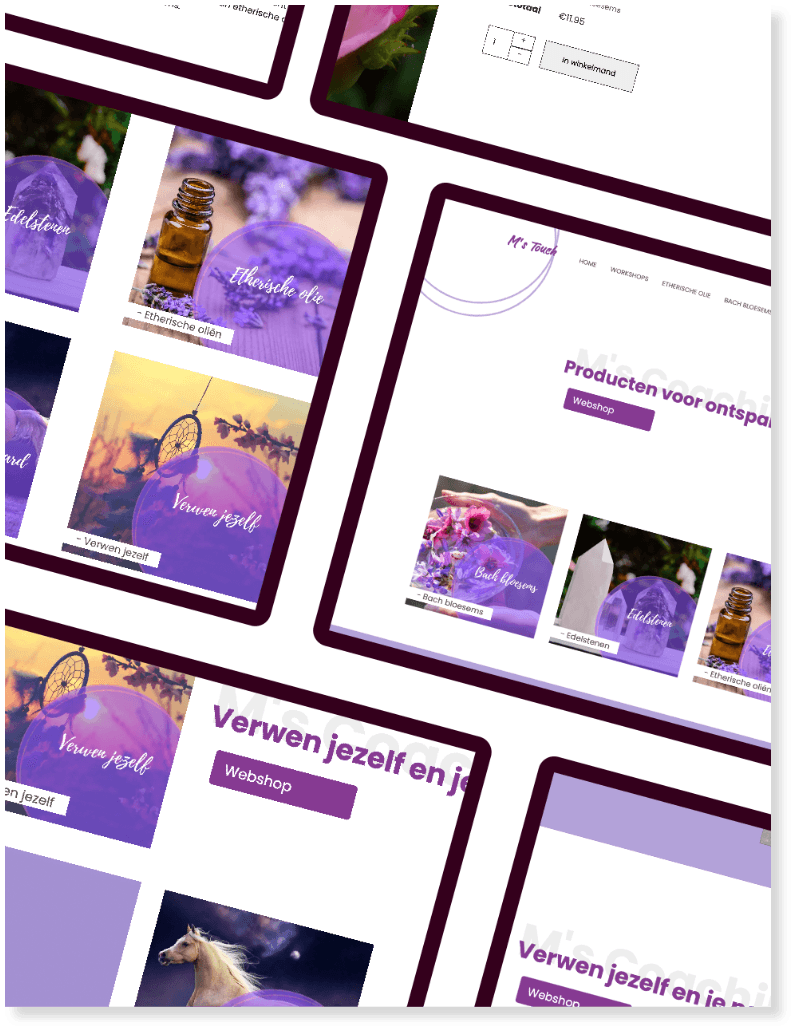 Pagina's van de webshop van M's Touch